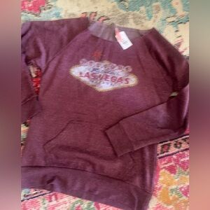 Las Vegas Graphic Women's Sweatshirt new with tags Maroon color
